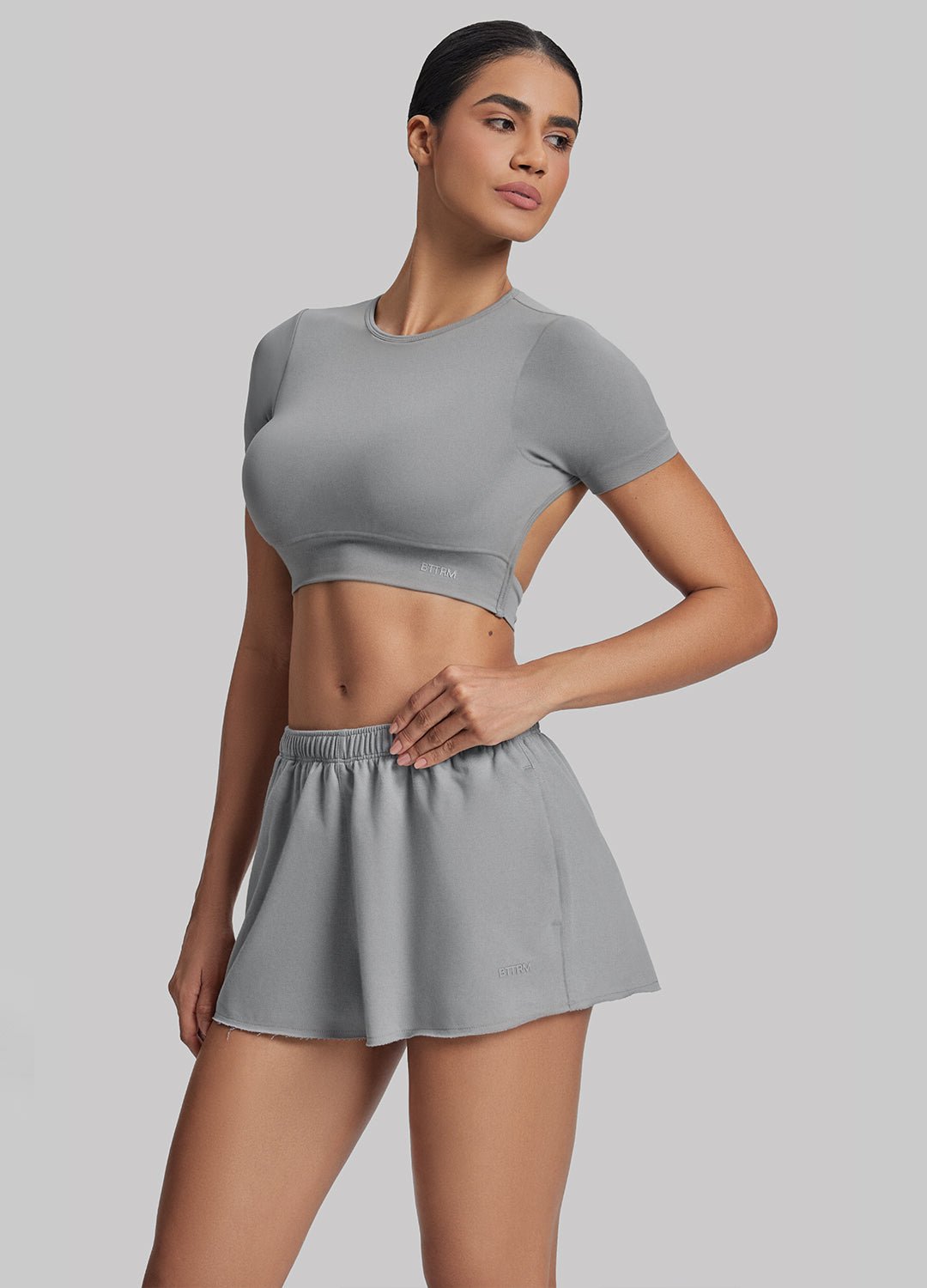 Comfy Mid-Thigh Stretchy Waist French Terry Jersey Shorts - Image 5
