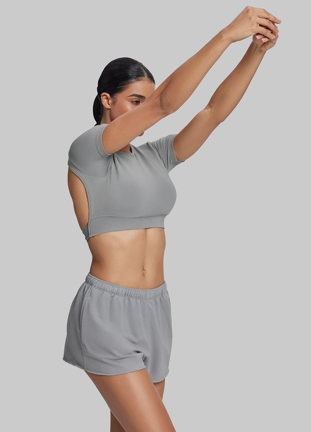 Comfy Mid-Thigh Stretchy Waist French Terry Jersey Shorts - Image 6