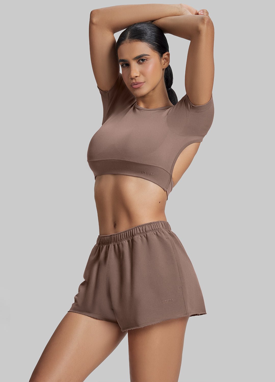 Comfy Mid-Thigh Stretchy Waist French Terry Jersey Shorts - Image 5
