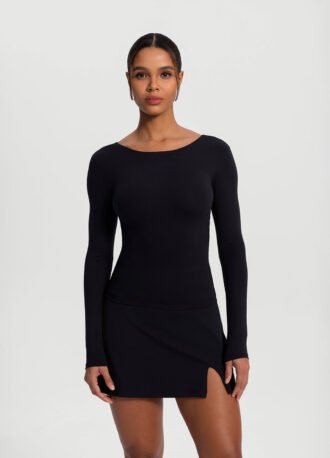 Open-Back Long Sleeve Top