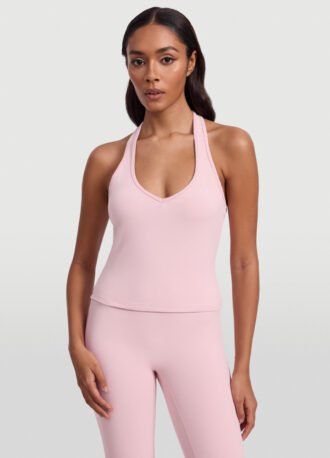 Open Back Halter Tank Top
