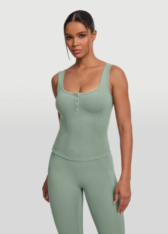 Button Front Tank Top