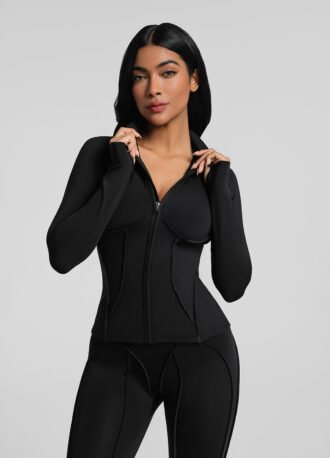 Contour Zip-Up Long Sleeve Top