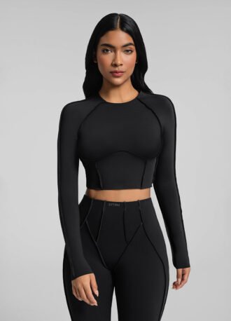 Contour Stitch Long Sleeve Crop